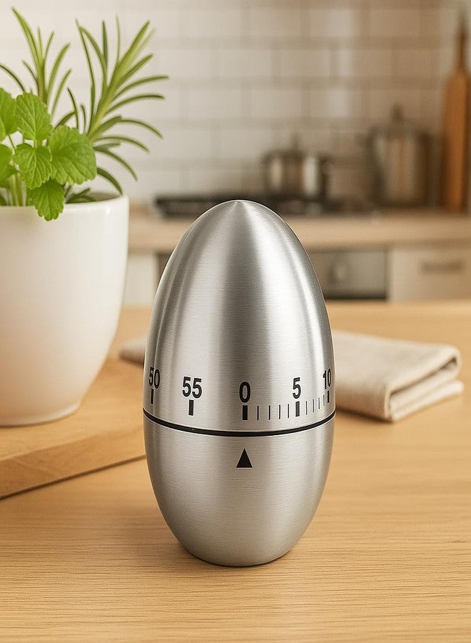LDG WARE Steel Egg Timer | Kitchen Timer with Alarm | Mechanical Timer Stopwatch for Study, Cooking & Baking | TimerClock for Study Students | CountdownTimer & Time Piece with Alarm - Image 1